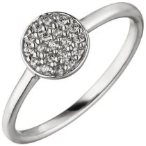 Damen Ring aus 925 Sterling Silber mit 19 Zirkonia