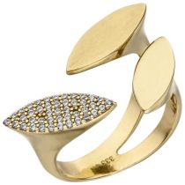 Damen Ring offen 333 Gelbgold 40 Zirkonia Goldring