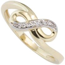 Damen Ring Unendlichkeit Unendlich 333 Gelbgold bicolor mit Zirkonia