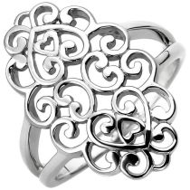 Damen Ring, 925 Sterling Silber, 25,2 mm breit