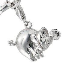 Einhänger Charm Glücksschwein 925 Sterling Silber Glücksbringer