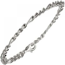 Figaroarmband 925 Sterling Silber diamantiert 21 cm Armband