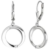 Ohrhänger 925 Sterling Silber 2 Zirkonia Ohrringe Boutons Silberohrringe