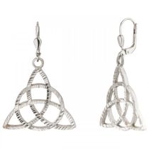 Ohrhänger Triquetra 925 Sterling Silber matt Ohrringe Boutons Silberohrringe