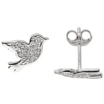 Ohrstecker Vogel 925 Sterling Silber 34 Zirkonia Ohrringe Silberohrringe