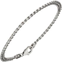 Panzerarmband 925 Sterling Silber rhodiniert 19 cm - 3,6 mm Karabiner