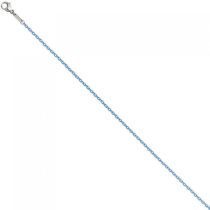 Rundankerkette Edelstahl blau lackiert 42 cm Kette Halskette Karabiner