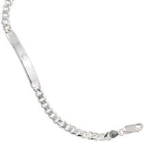 Schildband 925 Sterling Silber 21 cm - 6,1 mm ID Armband Karabiner