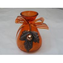 Vase in Orange aus Glas, 10,5 cm