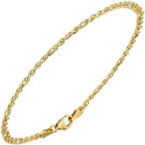 Zwillings-Panzerarmband 585 Gelbgold 19 cm gold Armband