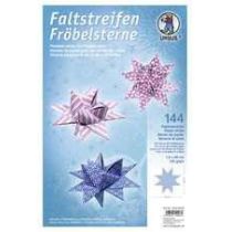 Faltpapierstreifen für Fröbelsterne pink/blau/weiß in 2 Größen