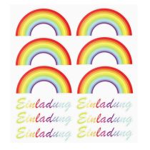 HOBBY-Design Sticker Einladung mit Regenbogen