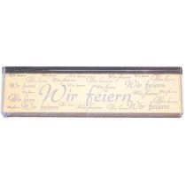 Schrift-Stempel Wir feiern