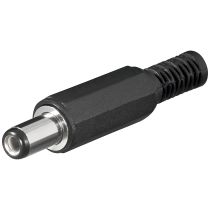 DC-Stecker mit Knickschutz, 2,1x5,5mm, Schaftlänge 9mm