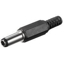 DC-Stecker mit Knickschutz, 2,5x5,5mm, Schaftlänge 14mm