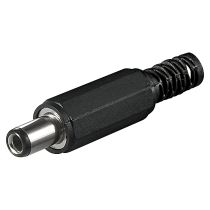 DC-Stecker mit Knickschutz, 2,5x5,5mm, Schaftlänge 9mm