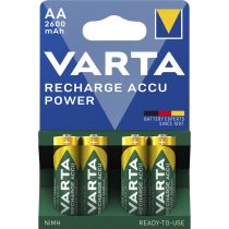 Mignon-Akku VARTA, Typ AA, NiMH-Akku, HR06, 1,2V/2600 mAh, Pre-charged, 4er Pack