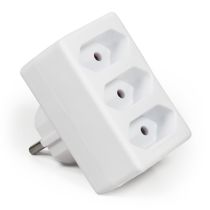 Steckdosenadapter McPower, 3x Euro, weiß