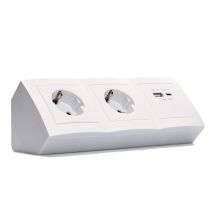 Steckdosenblock McPower "Flair" Aufbau, 2-fach Schutzkontakt + 2x USB A+C