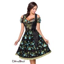 Dirndl inkl. Spitzenbluse,schwarz/grün Größe 2XL