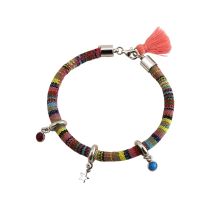 Gemshine - Damen - Armband - 925 Silber - AZTEC - STAR - Stern - Rubin - Rot - Türkis