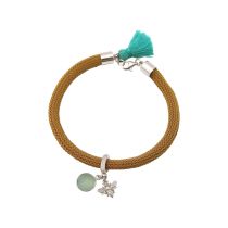 Gemshine - Damen - Armband - 925 Silber - Edelstein - Aqua Chalcedon - BEE - Biene - Grün - Braun