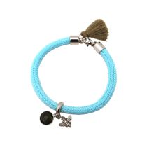 Gemshine - Damen - Armband - 925 Silber - Edelstein - Rauchquarz - BEE - Biene - Blau - Braun