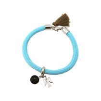 Gemshine - Damen - Armband - 925 Silber - Edelstein - Rauchquarz - Engel - Blau - Braun