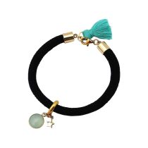 Gemshine - Damen - Armband - 925 Silber - Vergoldet - Edelstein - Aqua Chalcedon - STAR - Stern - Grün - Schwa