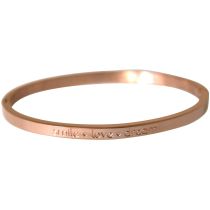 Gemshine - Damen - Armband - Armreif - Smile - Love - Dream - WISHES - Rose Gold - 4 mm