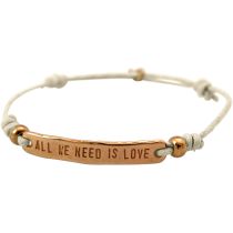 Gemshine - Damen - Armband - Gravur - ALL WE NEED IS LOVE - Rose Vergoldet - Nude