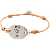 Gemshine - Damen - Armband - Gravur - KEEP CALM - Silber - Hellkoralle - Rose