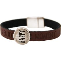 Gemshine - Damen - Armband - Happy - WISHES - Braun - Dunkel - Magnetverschluss