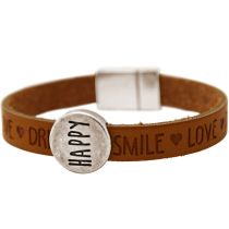 Gemshine - Damen - Armband - Happy - WISHES - Braun - Magnetverschluss