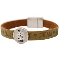 Gemshine - Damen - Armband - Happy - WISHES - Braun - Sand - Magnetverschluss