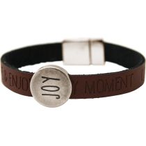 Gemshine - Damen - Armband - Joy - Happy - WISHES - Braun - Dunkel - Magnetverschluss