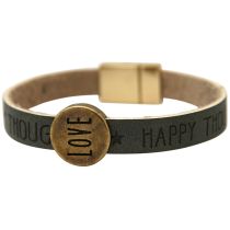 Gemshine - Damen - Armband - Love - Liebe - WISHES - Braun - Dunkel - Magnetverschluss