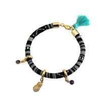 Gemshine - Damen - Armband - Vergoldet - AZTEC - Uhu - Eule - Amethyst - Violett