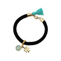 Gemshine - Damen - Armband - Vergoldet - Edelstein - Aqua Chalcedon - Engel - Grün - Schwarz