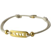 Gemshine - Damen - Armband - WISHES - LOVE - Gold - Nude