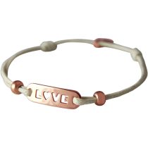 Gemshine - Damen - Armband - WISHES - LOVE - Rose Gold - Nude