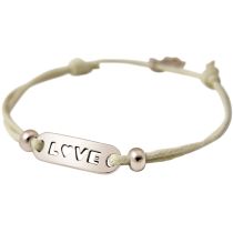 Gemshine - Damen - Armband - WISHES - LOVE - Silber - Nude