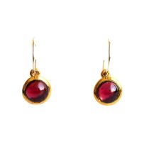 Gemshine - Damen - Ohrringe - 925 Silber - Vergoldet - Granat - Rot - 20mm