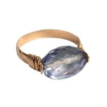 Gemshine - Damen - Ring - Spannring - Vergoldet - Amethyst - Blau, Ringgröße:54 (17.2)