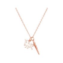 GEMSHINE Halskette mit Einhorn und Horn,Silber rose