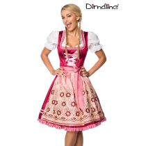 Premium Dirndl,rosa/rot Größe 2XL