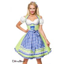 Unterbrustdirndl mit Karoschürze,grün/blau/weiß Größe 2XL