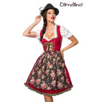 Verträumtes Dirndl mit Denim,rot/grün Größe 3XL