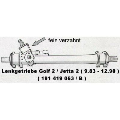 Lenkgetriebe Seat Toledo 19 .1 feinverzahnt - 9.xx - 8.xx - VW Golf 2 / Jetta 2 19 .1 feinverzahnt - VAG / VW | MAV - 7809 [ Seat ]