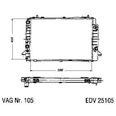 NEU + Kühler Audi 80 / 90 B4 1.9 TDi Automatic / Klimaanlage - VAG / VW / Audi 9.91 - 8.xx - Kühlsystem Wasser | MAV - 45298